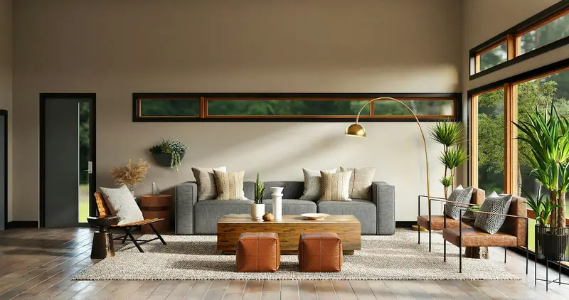 Open-plan loft living space